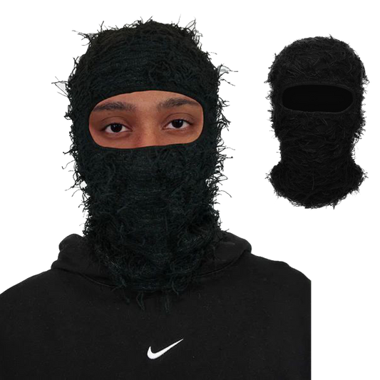 Black Distressed Balaclava Ski Mask , Full Face Knitted Balaclava (Copy)